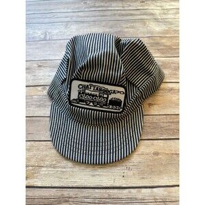 Vintage Chattanooga Choo-Choo Railroad Conductors Stripe Fitted Hat Adult USA